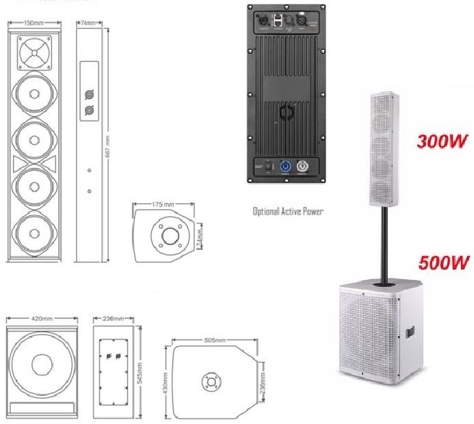 bản vẽ chi tiết loa line array mini 800w